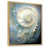 Blue And White Nautilus Pearl Passage - Nautilus Wall Art Prints