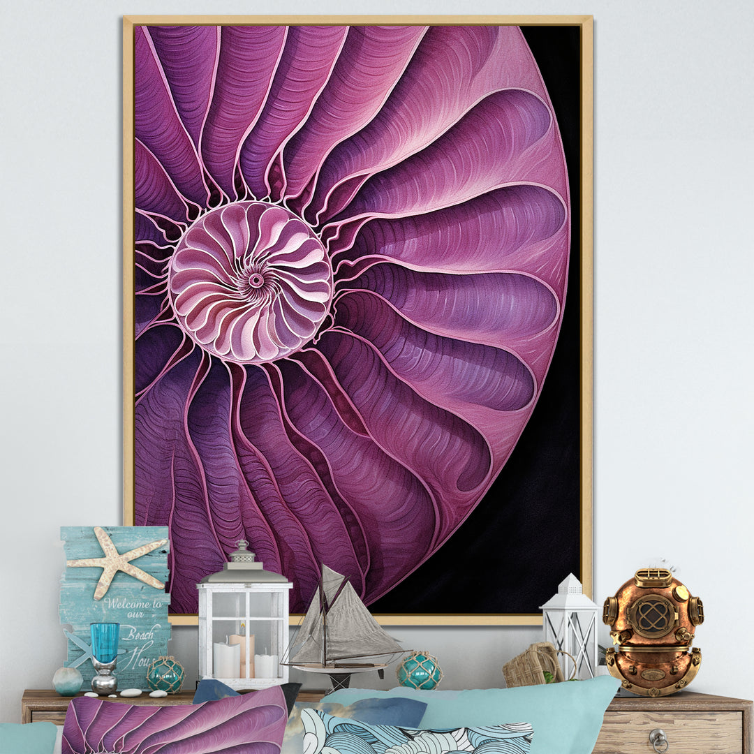 Nautilus Plum Shellfish - Purple Nautilus Wall Art