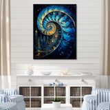 Nautilus Sapphire Shellfish - Nautilus Framed Canvas Art