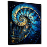 Nautilus Sapphire Shellfish - Nautilus Framed Canvas Art