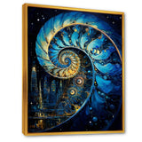 Nautilus Sapphire Shellfish - Nautilus Framed Canvas Art