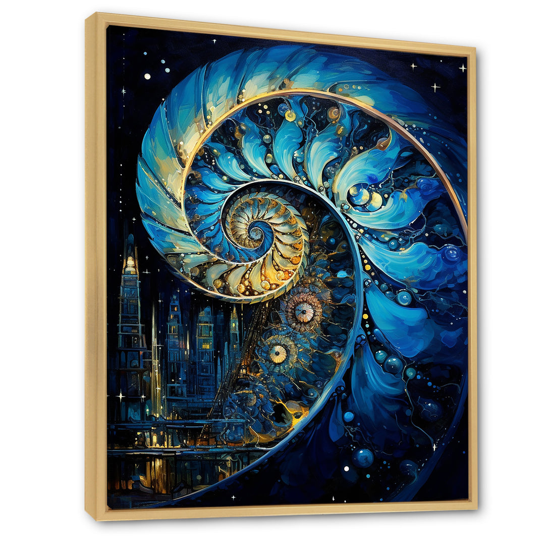 Nautilus Sapphire Shellfish - Nautilus Framed Canvas Art
