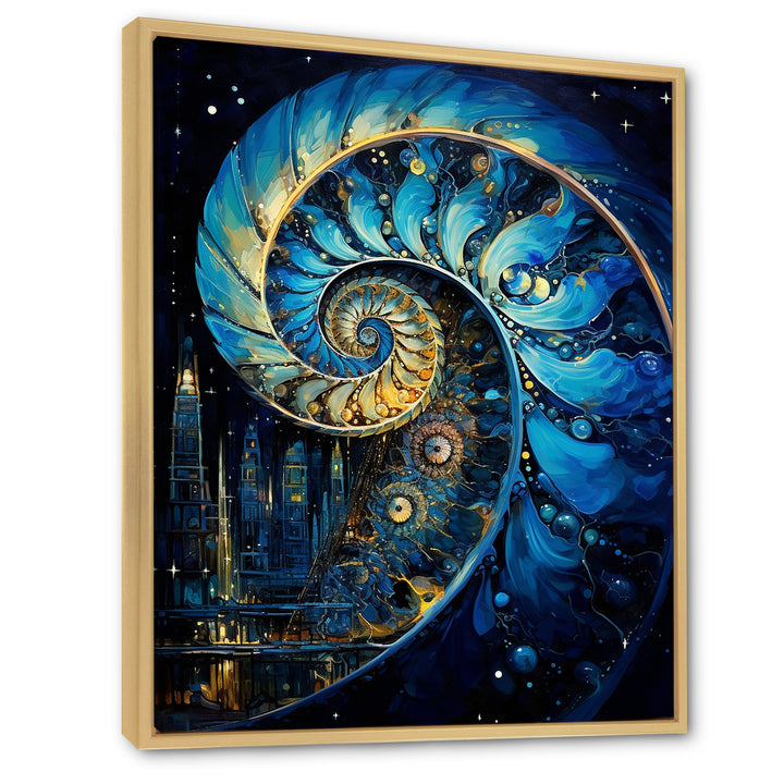 Nautilus Sapphire Shellfish - Nautilus Framed Canvas Art
