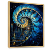 Nautilus Sapphire Shellfish - Nautilus Framed Canvas Art