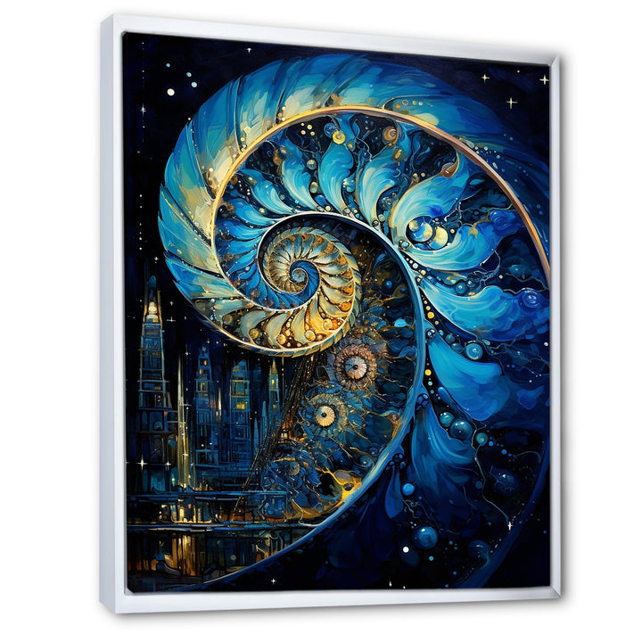 Nautilus Sapphire Shellfish - Nautilus Framed Canvas Art