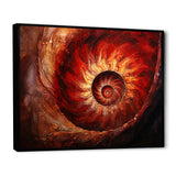 Scarlet Swirl Shellfish - Nautilus Home Decor Art