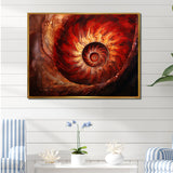 Scarlet Swirl Shellfish - Nautilus Home Decor Art