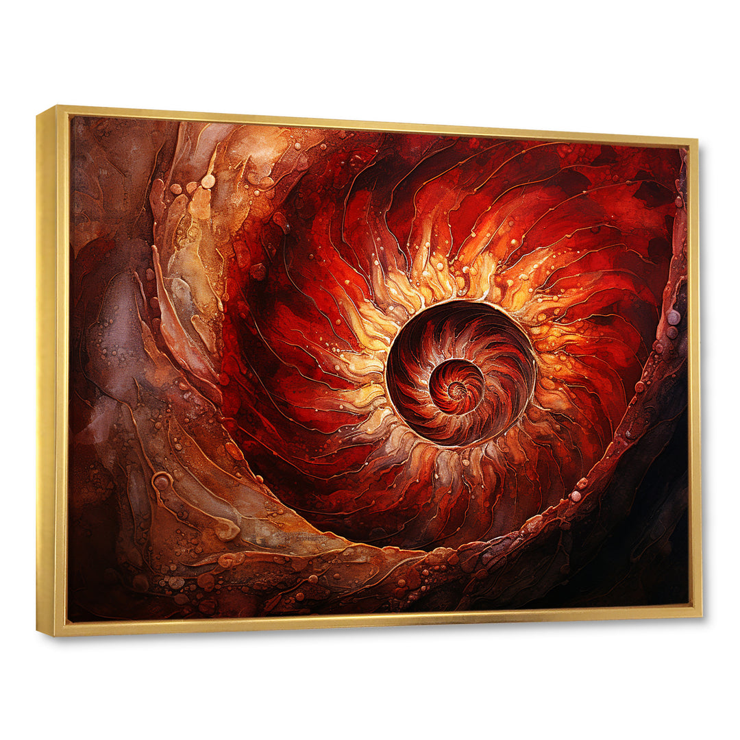 Scarlet Swirl Shellfish - Nautilus Home Decor Art