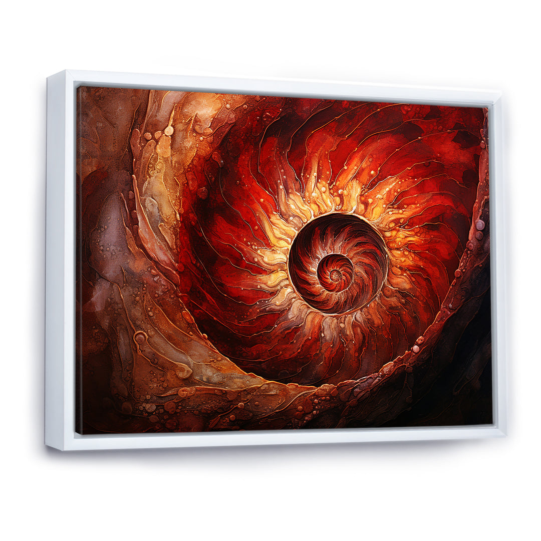 Scarlet Swirl Shellfish - Nautilus Home Decor Art