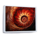 Scarlet Swirl Shellfish - Nautilus Home Decor Art
