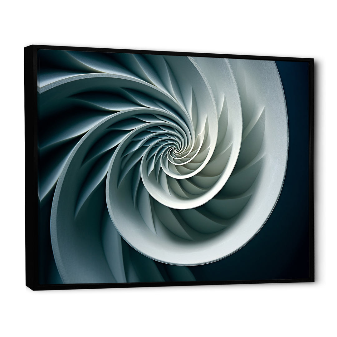 Turquoise Twirl Shell Fish Spiral - Nautilus Canvas Wall Art