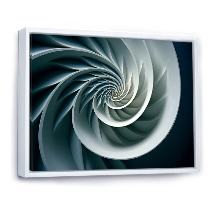 Turquoise Twirl Shell Fish Spiral - Nautilus Canvas Wall Art