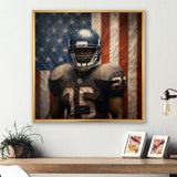 Patriot USA Football Player - NFL Canvas Wall Art
