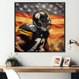 Patriot USA Football Player I - NFL Canvas Wall Art