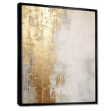 Minimal Gold And Beige Abstract River III - Landscapes Canvas Wall Art