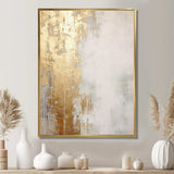 Minimal Gold And Beige Abstract River III - Landscapes Canvas Wall Art