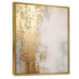 Minimal Gold And Beige Abstract River III - Landscapes Canvas Wall Art