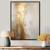 Minimal Gold And Beige Abstract River IV - Landscapes Canvas Wall Art