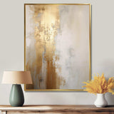 Minimal Gold And Beige Abstract River IV - Landscapes Canvas Wall Art