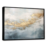 Beige Blue Gold Ocean Storm V - Abstract Canvas Wall Art