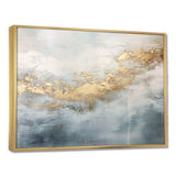 Beige Blue Gold Ocean Storm V - Abstract Canvas Wall Art