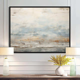 Beige Blue Ocean Storm - Abstract Canvas Wall Art