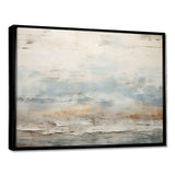 Beige Blue Ocean Storm - Abstract Canvas Wall Art