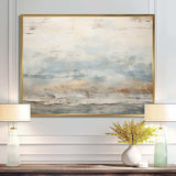 Beige Blue Ocean Storm - Abstract Canvas Wall Art