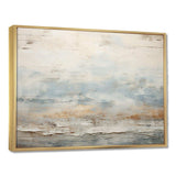 Beige Blue Ocean Storm - Abstract Canvas Wall Art