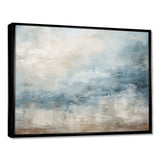 Beige Blue Ocean Storm I - Abstract Canvas Wall Art