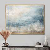 Beige Blue Ocean Storm I - Abstract Canvas Wall Art