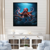 Cosmic Art Style Octopus - Coral Octopus Wall Art