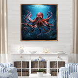 Cosmic Art Style Octopus - Coral Octopus Wall Art