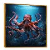 Cosmic Art Style Octopus - Coral Octopus Wall Art