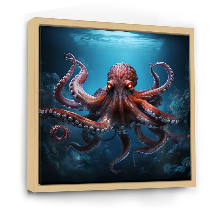Cosmic Art Style Octopus - Coral Octopus Wall Art