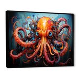 Octopus Expressionist Abyss - Octopus Framed Canvas Art