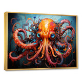 Octopus Expressionist Abyss - Octopus Framed Canvas Art