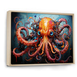 Octopus Expressionist Abyss - Octopus Framed Canvas Art