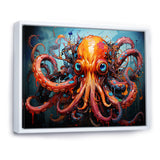 Octopus Expressionist Abyss - Octopus Framed Canvas Art