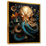 Octopus Golden Underwater - Octopus Home Decor Art