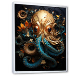 Octopus Golden Underwater - Octopus Home Decor Art
