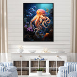 Popart Octopus Impression - Octopus Living Room Wall Art