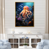 Popart Octopus Impression - Octopus Living Room Wall Art