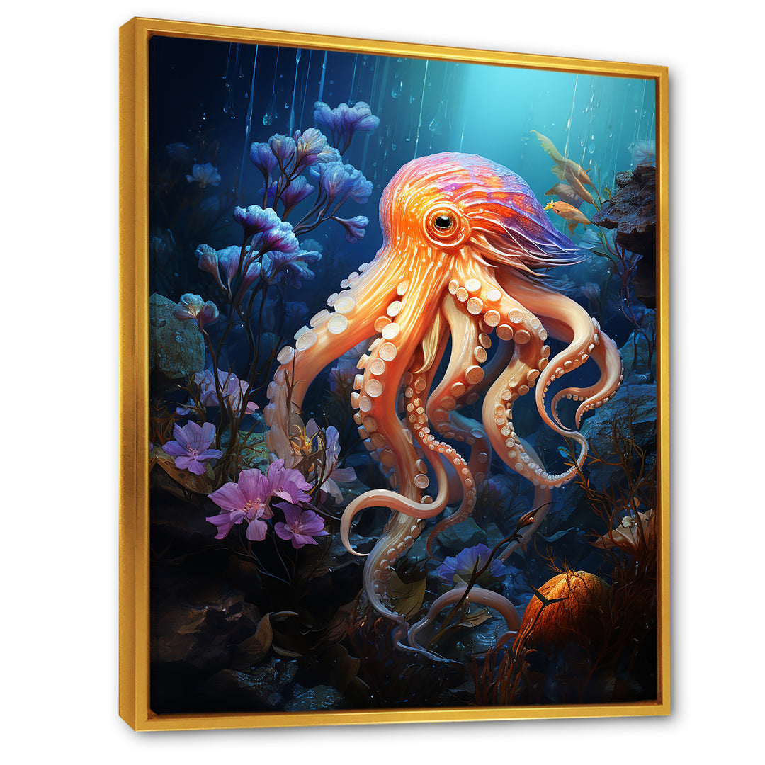 Popart Octopus Impression - Octopus Living Room Wall Art