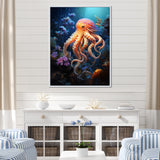 Popart Octopus Impression - Octopus Living Room Wall Art