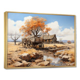 Old Western Wagon In Nevada - Transportation Canvas Wall Art