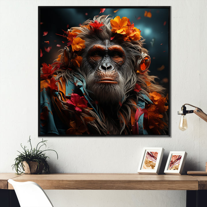 Fashion Orangutan Portrait - Orangutan Wall Decor