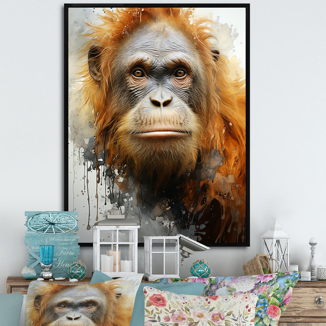 Brown Orangutan In Rainforest - Orangutan Wall Art Prints