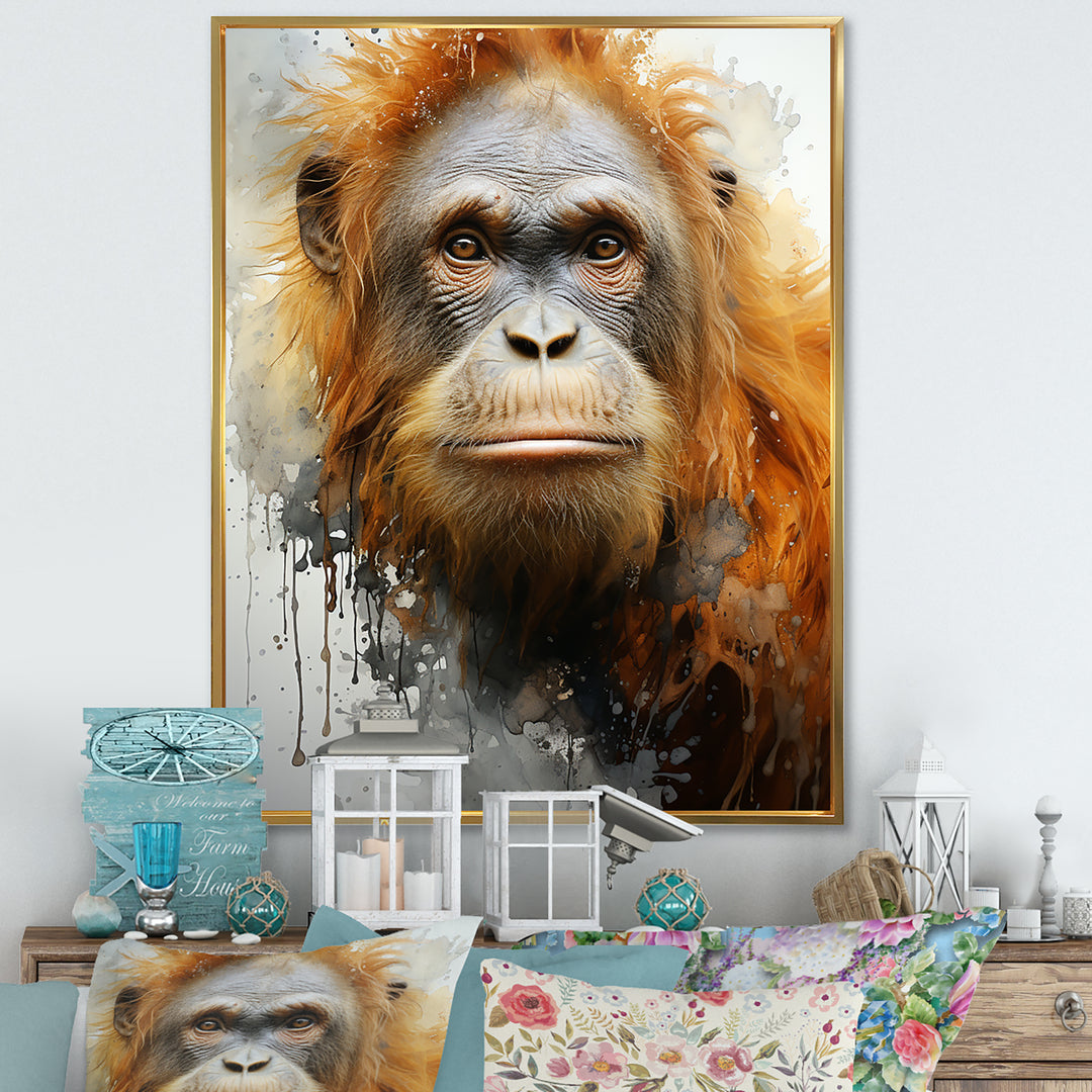 Brown Orangutan In Rainforest - Orangutan Wall Art Prints