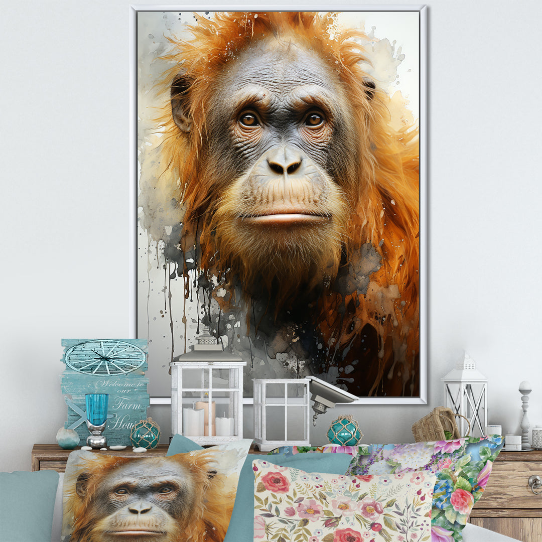 Brown Orangutan In Rainforest - Orangutan Wall Art Prints
